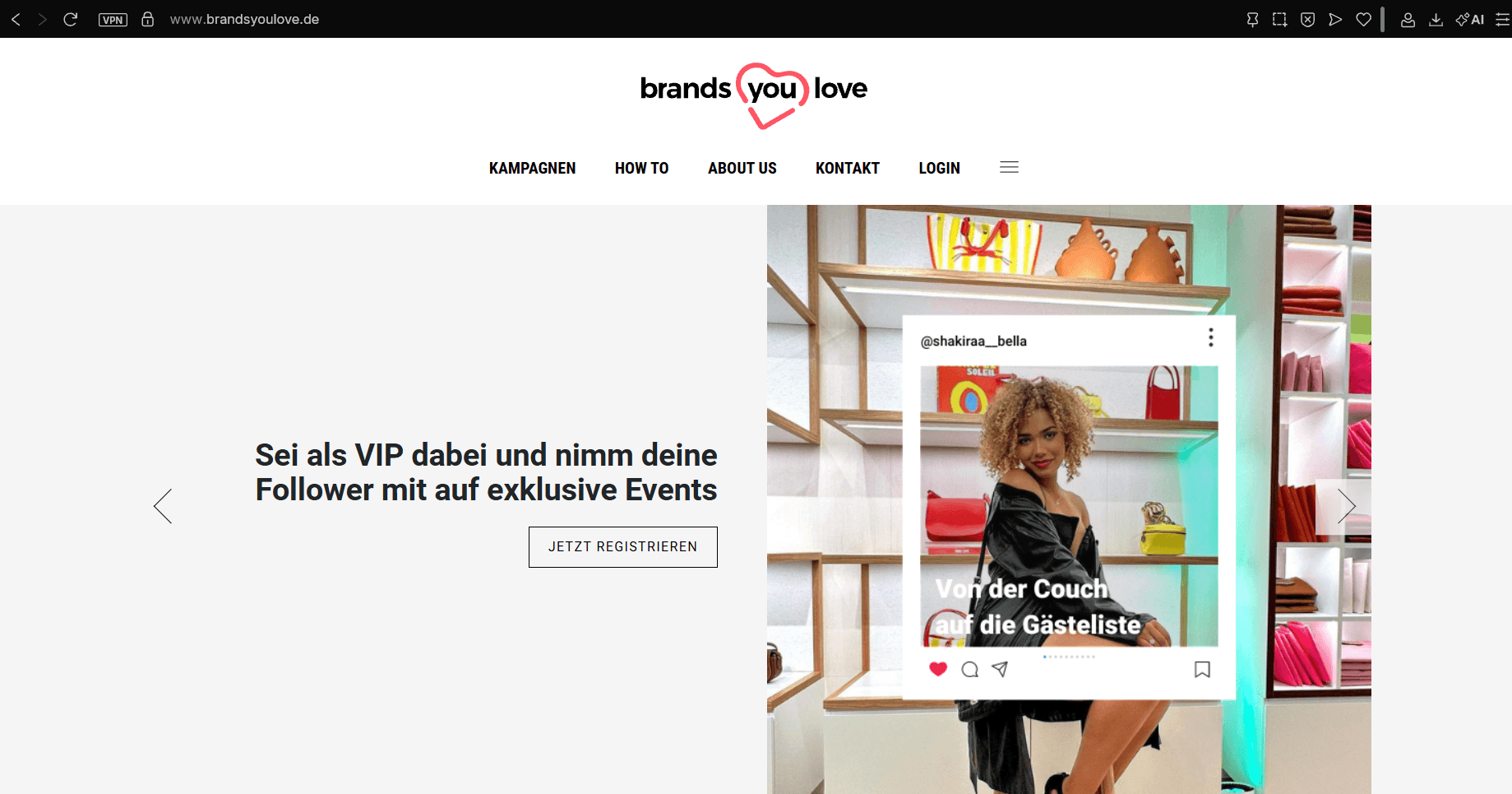 Feature auf der Startseite von brandsyoulove.de