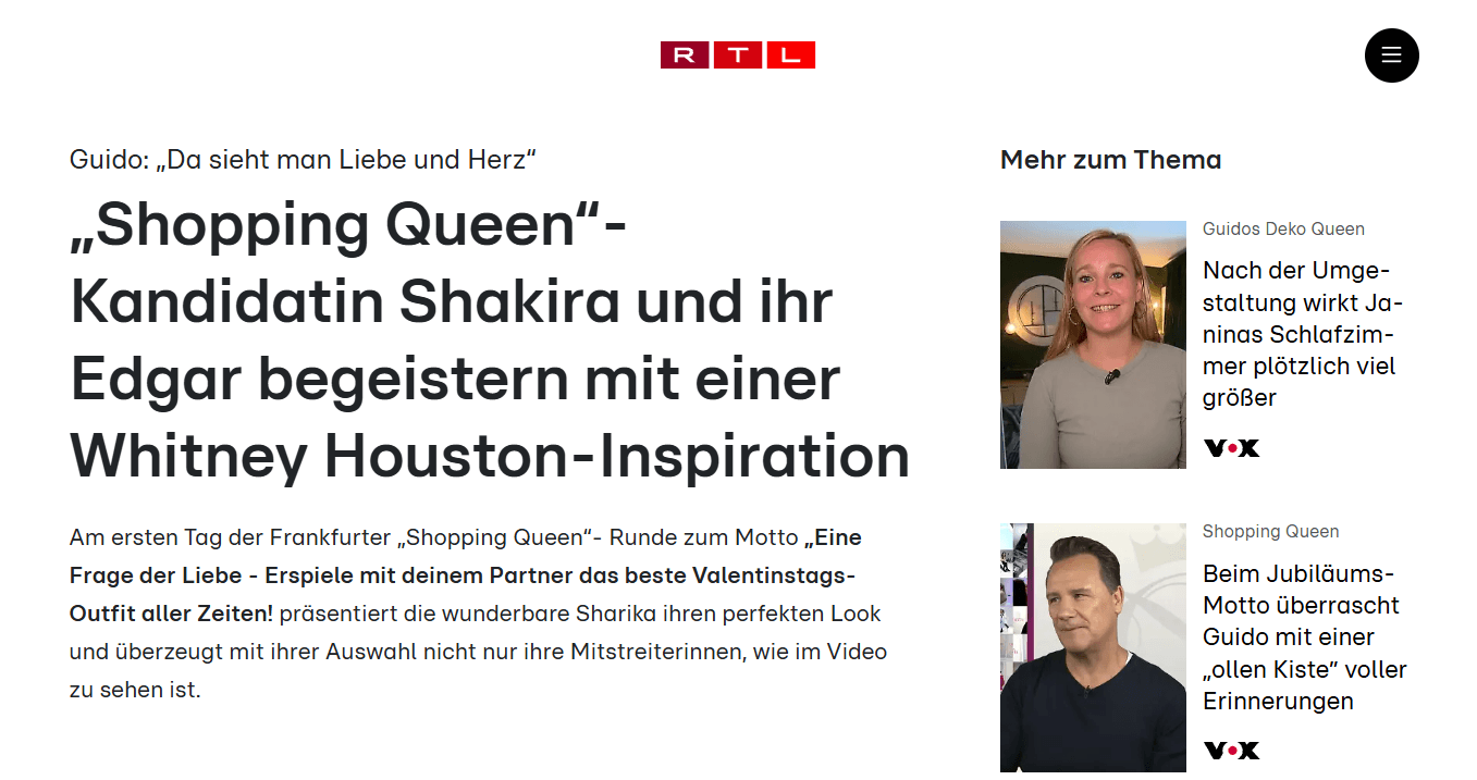 Shakira als Kandidatin bei Shopping Queen